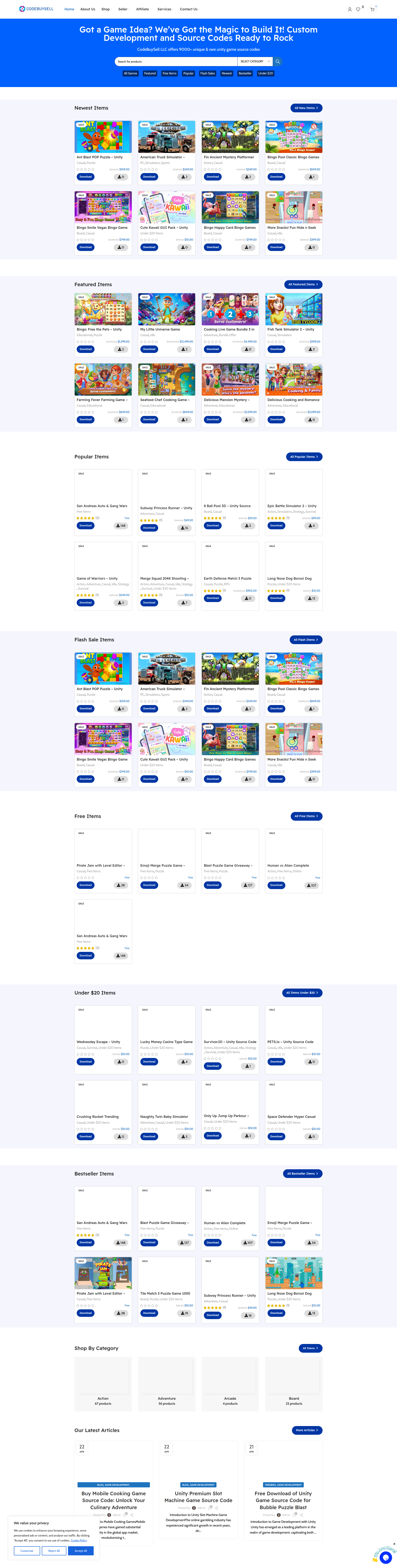 Screenshot of CodeBuySell Marketplace